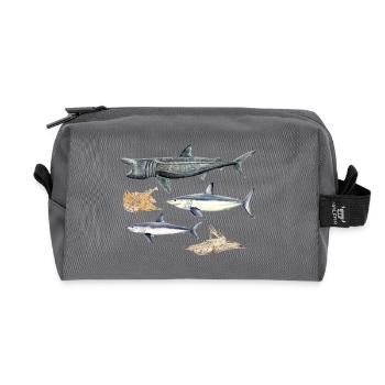 Sharks - Sharks - Requins - Recycled Toiletry Zip Bag - anthracite - Front