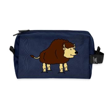 bison - Recycled Toiletry Zip Bag - navy - Front