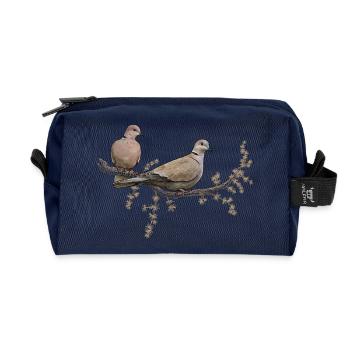 Two pigeons - Recycled Toiletry Zip Bag - navy - Front