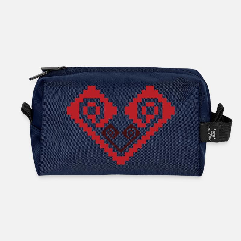2 Hearts - Recycled Toiletry Zip Bag - navy