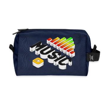 Spiele die Musik | Isometrische Musikillustration - Recycelte Kulturtasche - Navy - Vorne