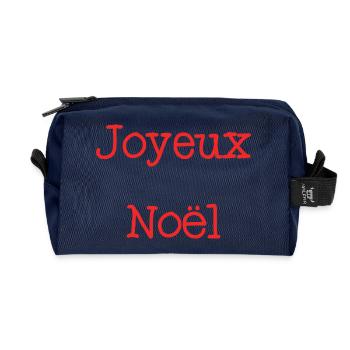 CHRISTMAS. MERRY CHRISTMAS. MERRY CHRISTMAS. NEW YEAR’S DAY - Recycled Toiletry Zip Bag - navy - Front