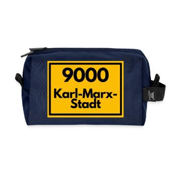 ANCIEN CODE POSTAL RETRO 9000 KARL-MARX-STADT - Trousse de toilette en tissu recyclé - marine - Devant