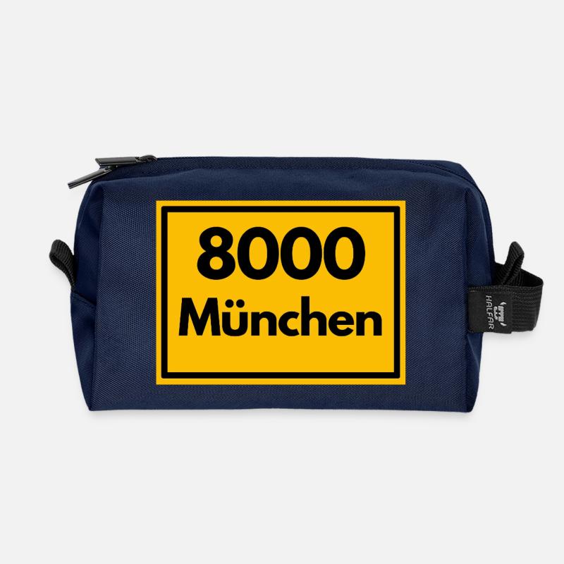 ALTE POSTLEITZAHL PLZ RETRO 8000 MÜNCHEN BAYERN - Recycelte Kulturtasche - Navy