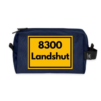 ALTE POSTLEITZAHL PLZ RETRO 8300 LANDSHUT BAYERN - Recycelte Kulturtasche - Navy - Vorne