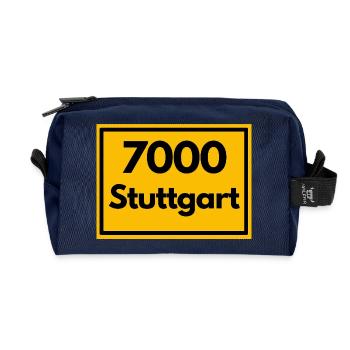 ALTE POSTLEITZAHL PLZ RETRO 7000 STUTTGART SCHWABE - Recycelte Kulturtasche - Navy - Vorne