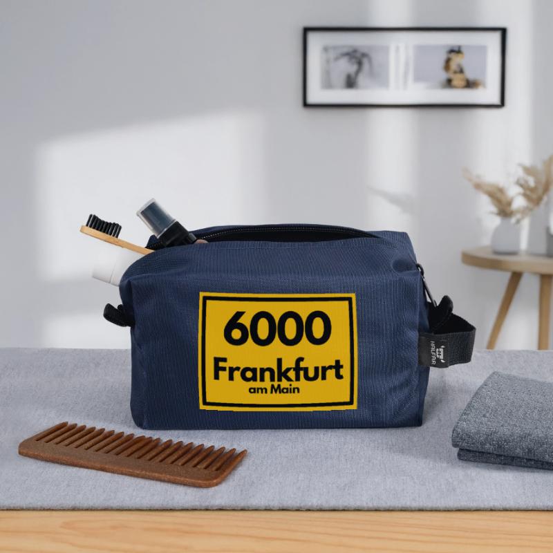 OLD POSTCODE POSTCODE RETRO 6000 FRANKFURT AM MAIN Recycled Toiletry Zip Bag
