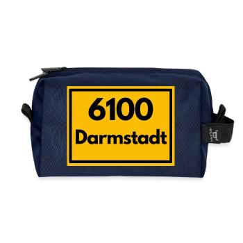 ANCIEN CODE POSTAL RETRO 6100 DARMSTADT HESSEN - Trousse de toilette en tissu recyclé - marine - Devant