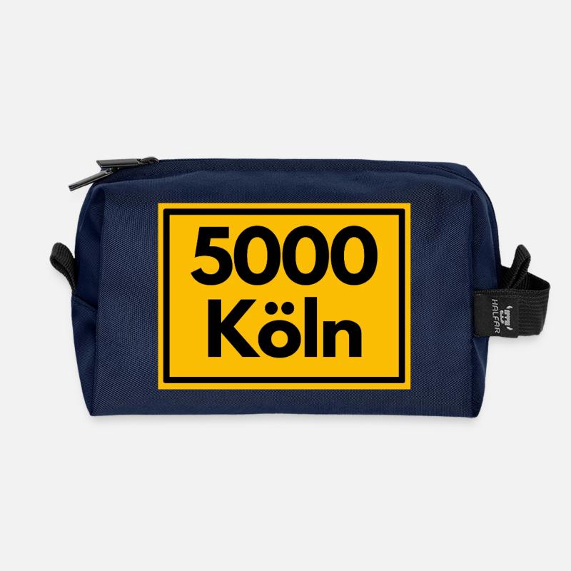 ALTE POSTLEITZAHL PLZ RETRO 5000  KÖLN - DOMSTADT  - Recycelte Kulturtasche - Navy