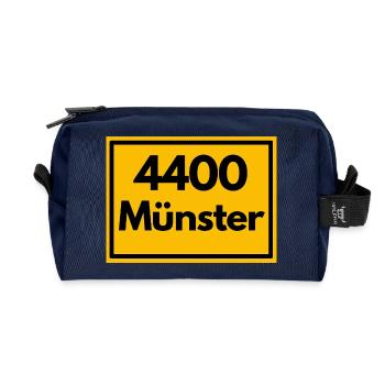 ANCIEN CODE POSTAL RETRO 4400 MÜNSTER BIKESTADT - Trousse de toilette en tissu recyclé - marine - Devant