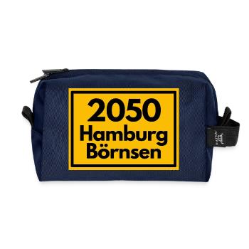 ALTE POSTLEITZAHL PLZ RETRO 2053 HAMBURG BÖRNSEN - Recycelte Kulturtasche - Navy - Vorne