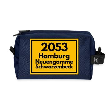 ALTE POSTLEITZAHL PLZ 2053 HAMBURG NEUENGAMME ELBE - Recycelte Kulturtasche - Navy - Vorne