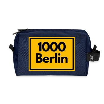 ALTE POSTLEITZAHL PLZ RETRO 1000 BERLIN HAUPTSTADT - Recycelte Kulturtasche - Navy - Vorne