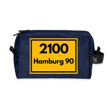 OLD POSTCODE POSTCODE RETRO 2100 HAMBURG 90 ALSTER - Recycled Toiletry Zip Bag - navy - Front