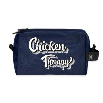 Fans de poulet - Coq - Coq - Poulet de soie - Bio - Trousse de toilette en tissu recyclé - marine - Devant