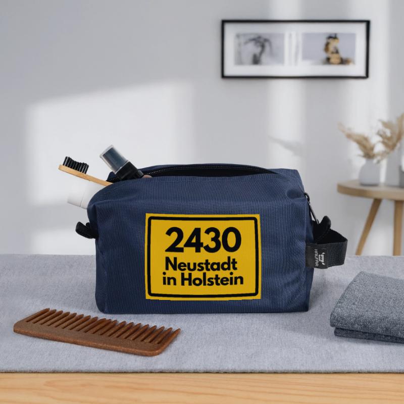 OLD POSTCODE POSTCODE 2430 NEUSTADT IN HOLSTEIN Recycled Toiletry Zip Bag
