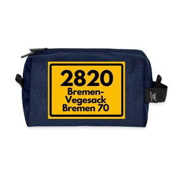 ANCIEN CODE POSTAL RÉTRO 2820 BREMEN VEGESACK ! - Trousse de toilette en tissu recyclé - marine - Devant