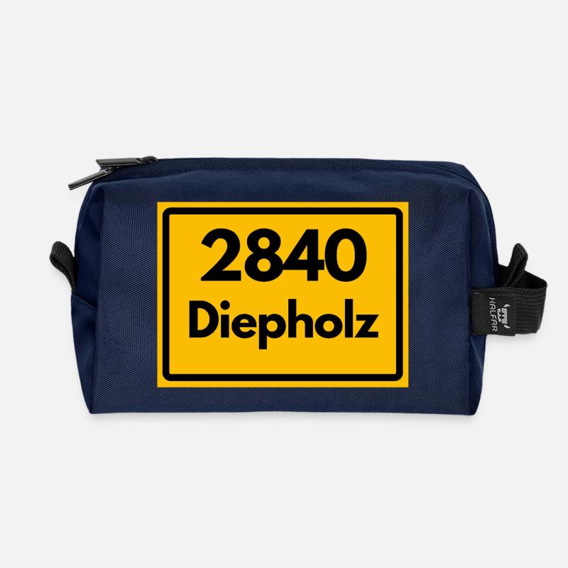 OLD POSTCODE POSTCODE RETRO 2840 DIEPHOLZ – HANSEB - Recycled Toiletry Zip Bag - navy