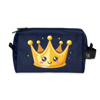 Kawaii Goldene Krone Illustration - Recycelte Kulturtasche - Navy - Vorne