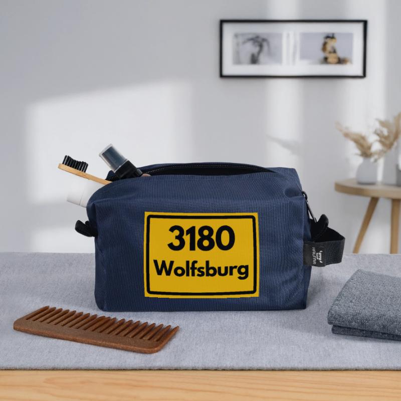 OLD POSTCODE POSTCODE RETRO 3180 WOLFSBURG Recycled Toiletry Zip Bag