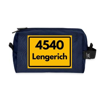 ALTE POSTLEITZAHL PLZ RETRO 4540 LENGERICH - Recycelte Kulturtasche - Navy - Vorne