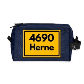 OLD POSTCODE POSTCODE RETRO 4690 HERNE – NRW - Recycled Toiletry Zip Bag - navy - Front