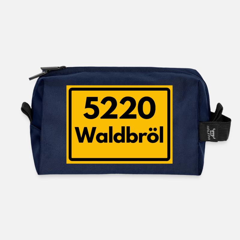 ALTE POSTLEITZAHL PLZ RETRO  5220 WALDBRÖL - Recycelte Kulturtasche - Navy