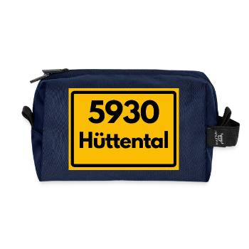 ALTE POSTLEITZAHL PLZ RETRO 5930 HÜTTENTAL - Recycelte Kulturtasche - Navy - Vorne