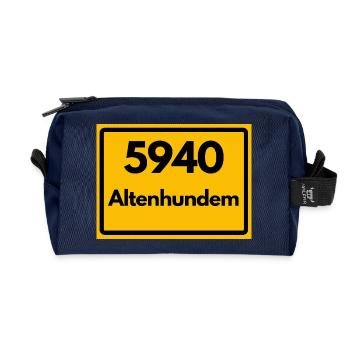 ALTE POSTLEITZAHL PLZ RETRO 5940 ALTENHUNDEM - Recycelte Kulturtasche - Navy - Vorne