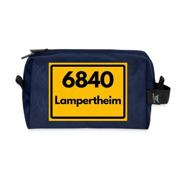 ANCIEN CODE POSTAL RETRO 6840 LAMPERTHEIM - Trousse de toilette en tissu recyclé - marine - Devant