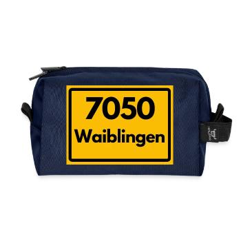 ANCIEN CODE POSTAL RETRO 7050 WAIBLINGEN HEIMAT - Trousse de toilette en tissu recyclé - marine - Devant