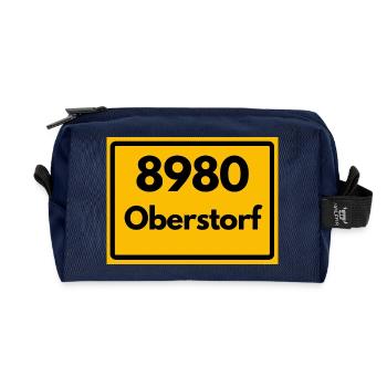 ALTE POSTLEITZAHL PLZ RETRO 8980 OBERSTDORF HEIMAT - Recycelte Kulturtasche - Navy - Vorne