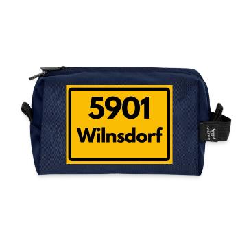 ALTE POSTLEITZAHL PLZ RETRO 5901 WILNSDORF HEIMAT - Recycelte Kulturtasche - Navy - Vorne