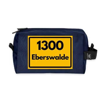 ANCIEN CODE POSTAL RÉTRO 1300 EBERSWALDE HEIMAT - Trousse de toilette en tissu recyclé - marine - Devant