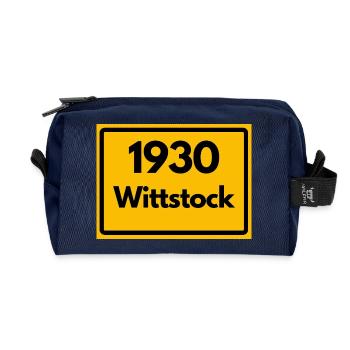 ANCIEN CODE POSTAL RÉTRO 1930 WITTSTOCK HEIMAT - Trousse de toilette en tissu recyclé - marine - Devant