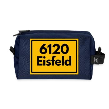 Ancien code postal 6120 Eisfeld | RDA - Trousse de toilette en tissu recyclé - marine - Devant