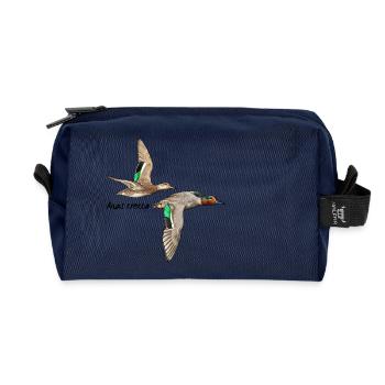 Krickente im Flug - Recycelte Kulturtasche - Navy - Vorne