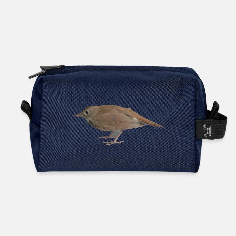 Vogel Nachtigall - Recycelte Kulturtasche - Navy
