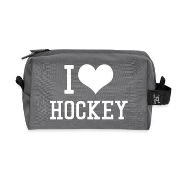J'aime le hockey - Trousse de toilette en tissu recyclé - anthracite - Devant