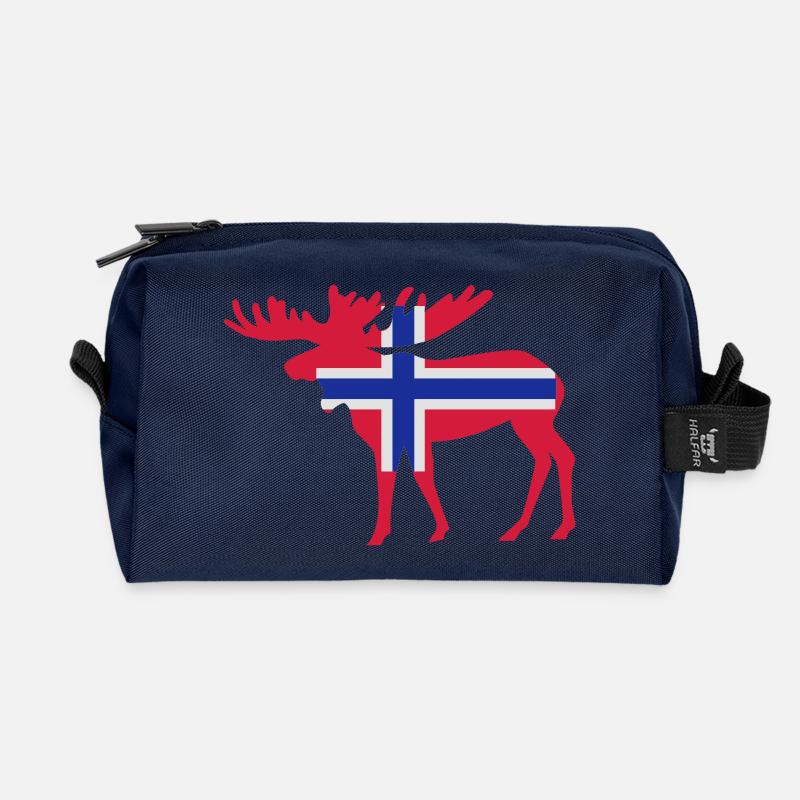 Norwegen - Elch - Recycelte Kulturtasche - Navy