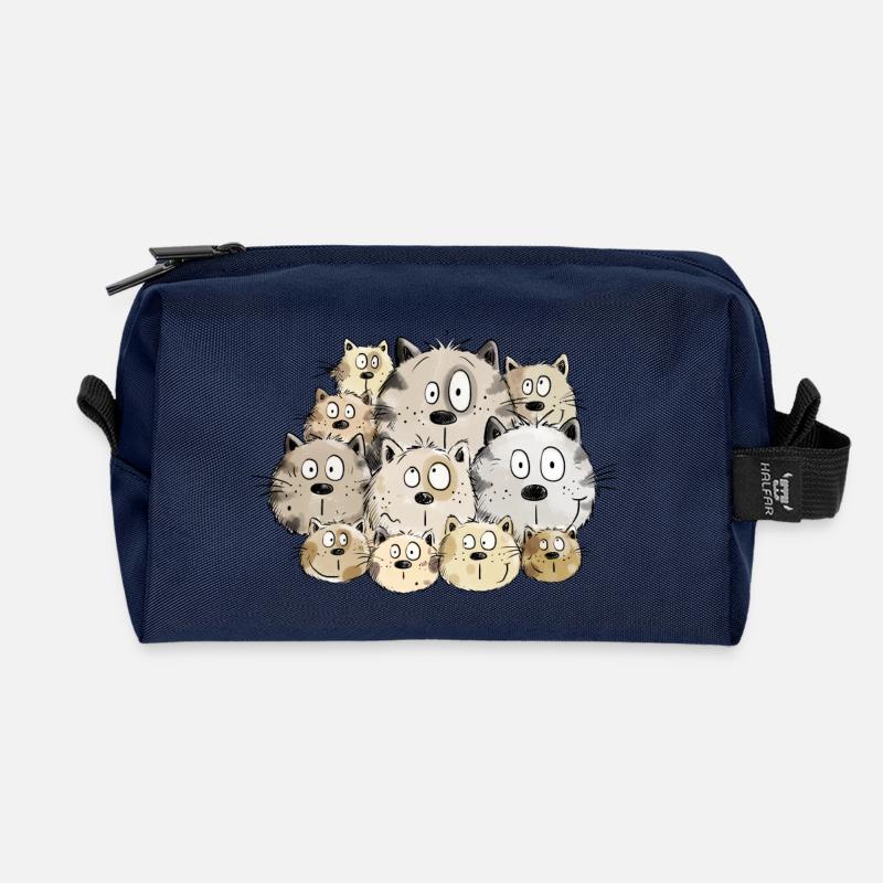 Funny Katzen I Kätzchen Katze Geschenk I Frauchen - Recycelte Kulturtasche - Navy