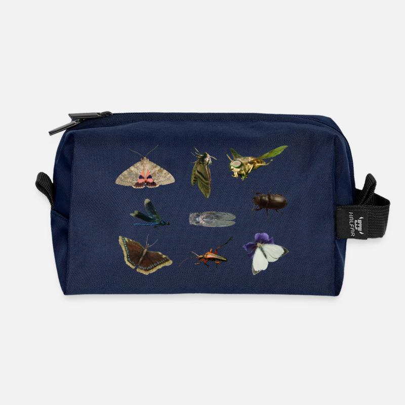 Insekten - Recycelte Kulturtasche - Navy
