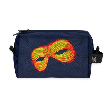 Maske: Mystik im Fokus - Recycelte Kulturtasche - Navy - Vorne