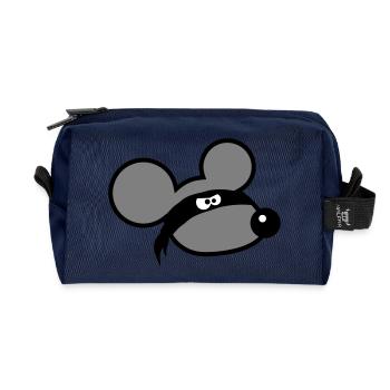 Mouse Evil Robber Ninja Raid Thief Cloth Eyes - Recycled Toiletry Zip Bag - navy - Front
