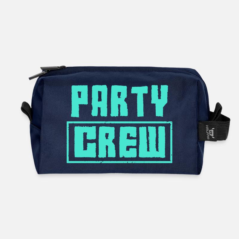 Party Crew - Recycled Toiletry Zip Bag - navy
