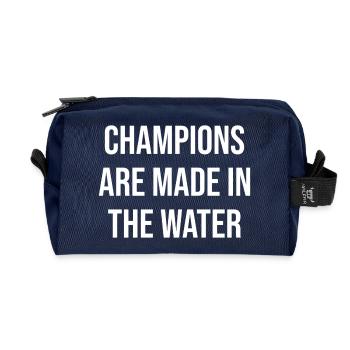Les champions se font dans l’eau - Trousse de toilette en tissu recyclé - marine - Devant