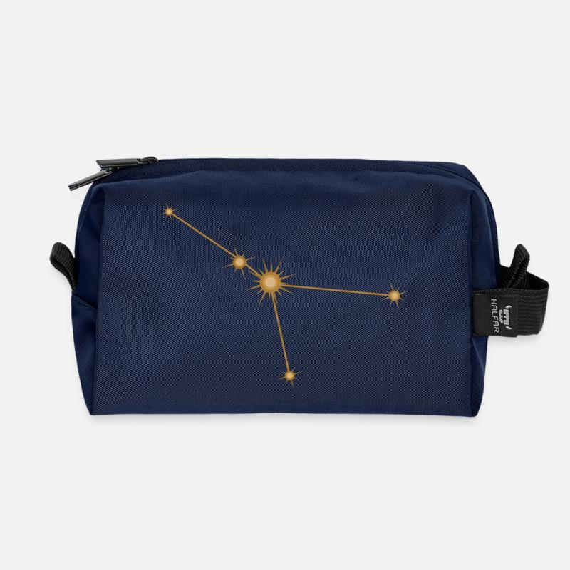 Sternkonstellation Krebs Sternzeichen Sternzeichen Golden - Recycelte Kulturtasche - Navy