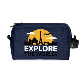 TOURISTES Explorez le monde Silhouette - Trousse de toilette en tissu recyclé - marine - Devant