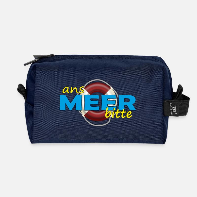 ANS MEER BITTE - Recycelte Kulturtasche - Navy