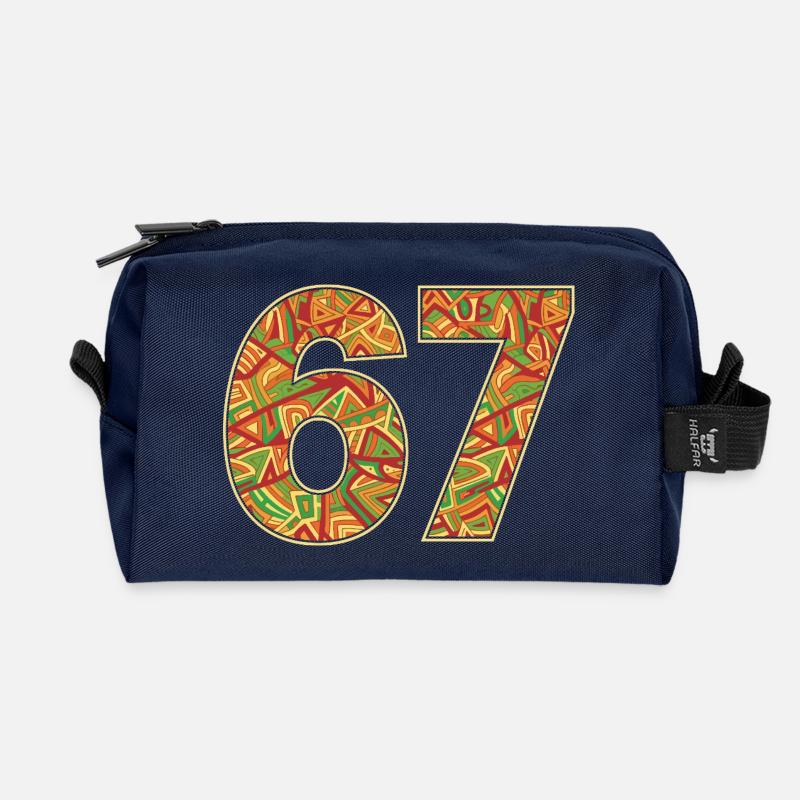 Africa Tribal 67 Pattern - Recycled Toiletry Zip Bag - navy